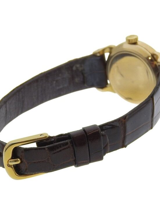 OMEGA Watches Cal.244 IvoryDial Plated Gold/Embossed Leather Hand Winding ... main image 6